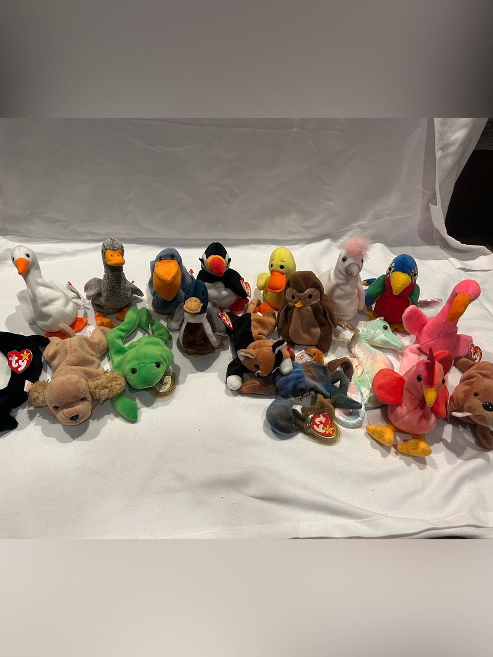 Ty Beanie Babies Lot of 18 Some Rare  and Retired